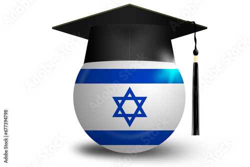 Graduation cap and Israel flag photo