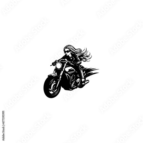 Sexy girl ride a motorbike illustration.t shirt illustration