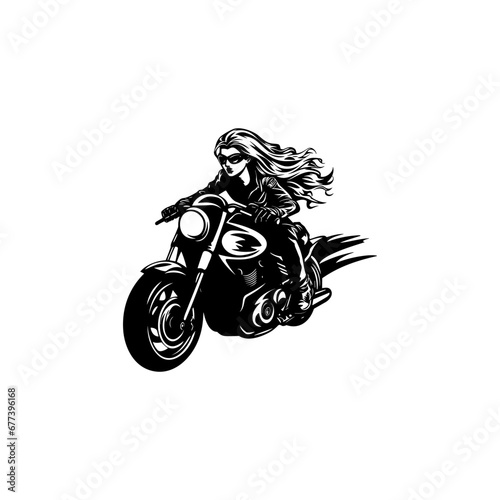 Sexy girl ride a motorbike illustration.t shirt illustration