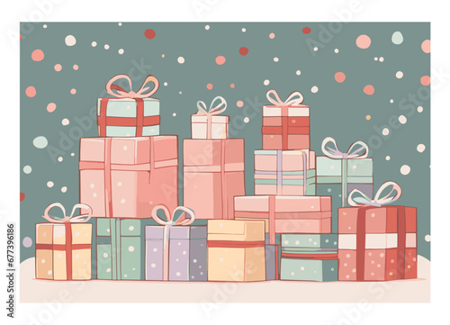 holiday christmas gift presents colorful gifts celebration party illustration vector art