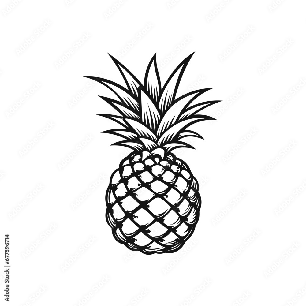 Fototapeta premium Creative Artistic Pineapple Fruit Logo Symbol
