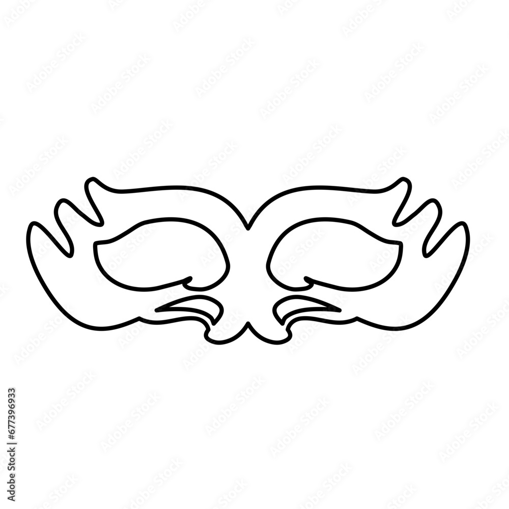 Obraz premium Masquerade Mask Lineart Vector Illustration 