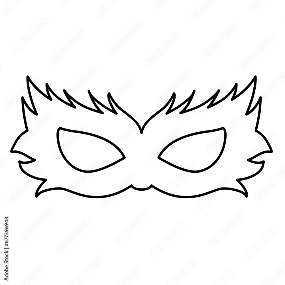 Masquerade Mask Lineart Vector Illustration 