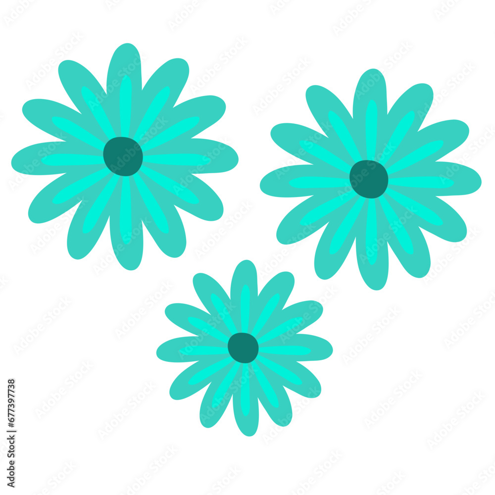 Mini flowers Cute Vector Illustration