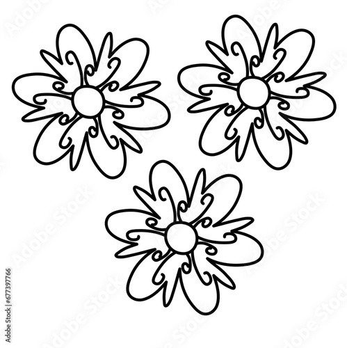 Lines Mini flowers Cute Vector Illustration