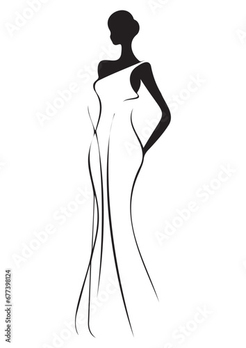 Abstract Woman drawing drawing,wall art,print ready editable,black and white drawing