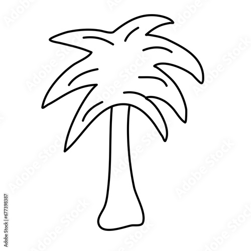 Tree Hand Drawn Cute Lines Icon Vector 