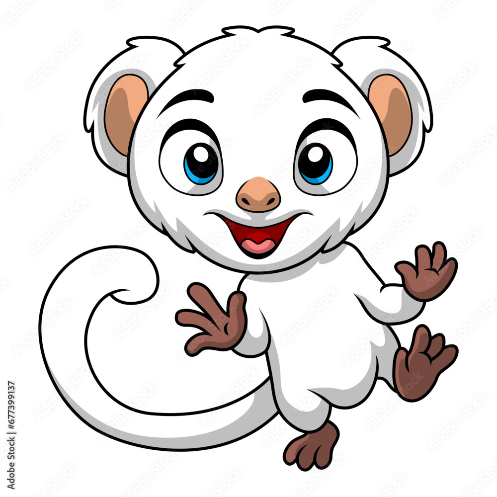 Obraz premium Cute cuscus cartoon on white background