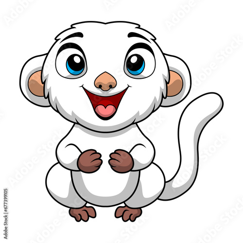 Cute cuscus cartoon on white background