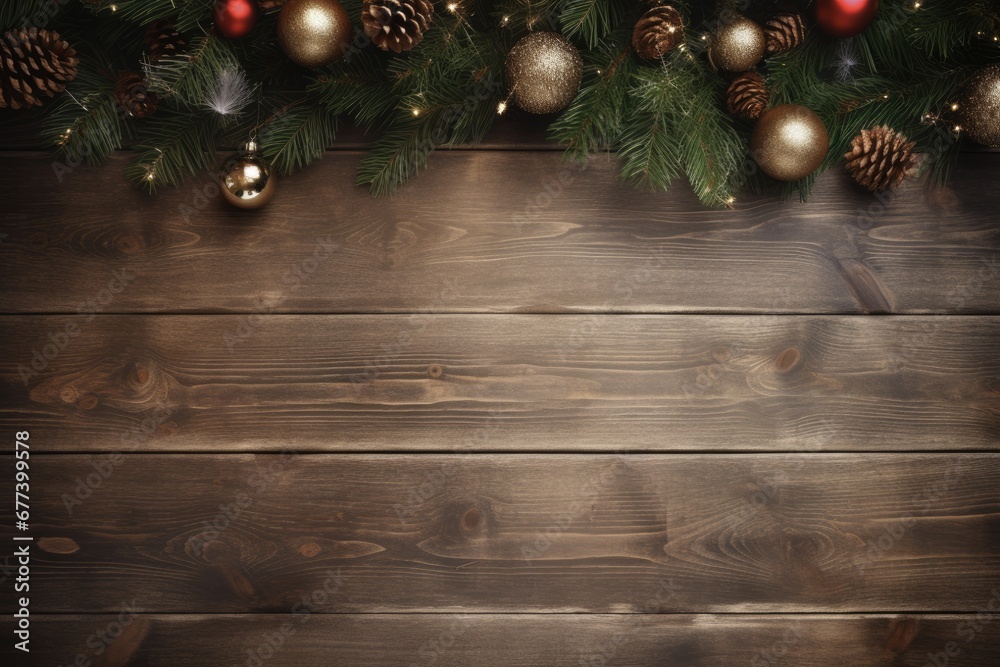 Rustic Christmas: Festive Wood Table Background with Space for Your Decorations. Rustic Christmas: Festive Wood Table Background with Space for Your Decorations.