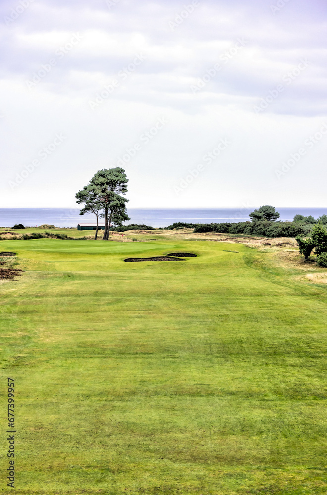 Nairn, Scotland - September 24, 2023: Landscape scenery on the Nairn Golf Course

