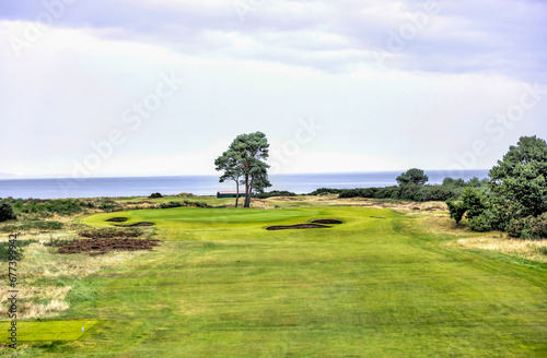Nairn, Scotland - September 24, 2023: Landscape scenery on the Nairn Golf Course 