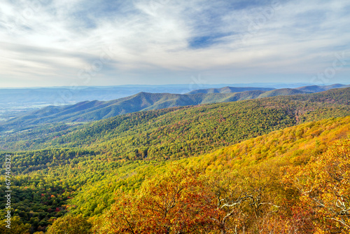 Colorful fall mountains on the Blue ridge parkway