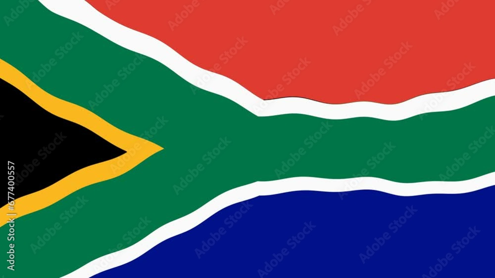 Waving South Africa Flag Background Animation