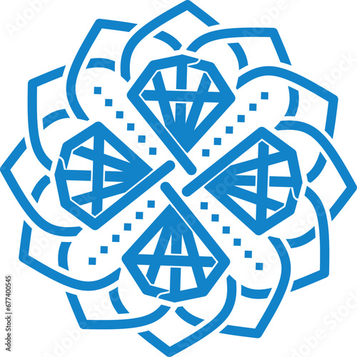 monoline design of diamonds and lotus flowers, suitable as a logo for appearance and jewelry