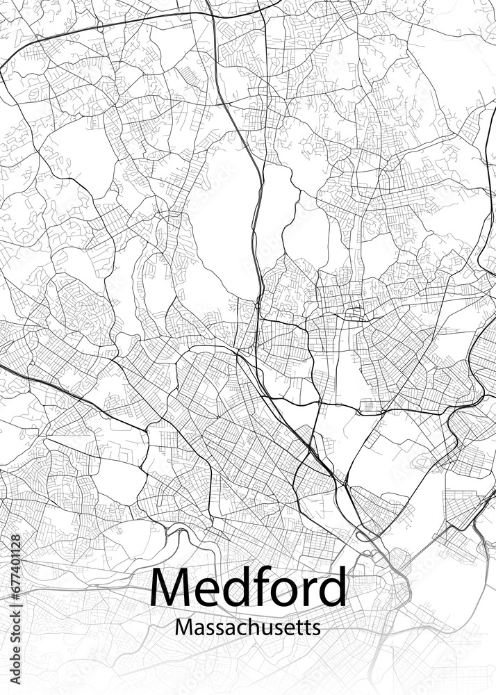 Medford Massachusetts minimalist map