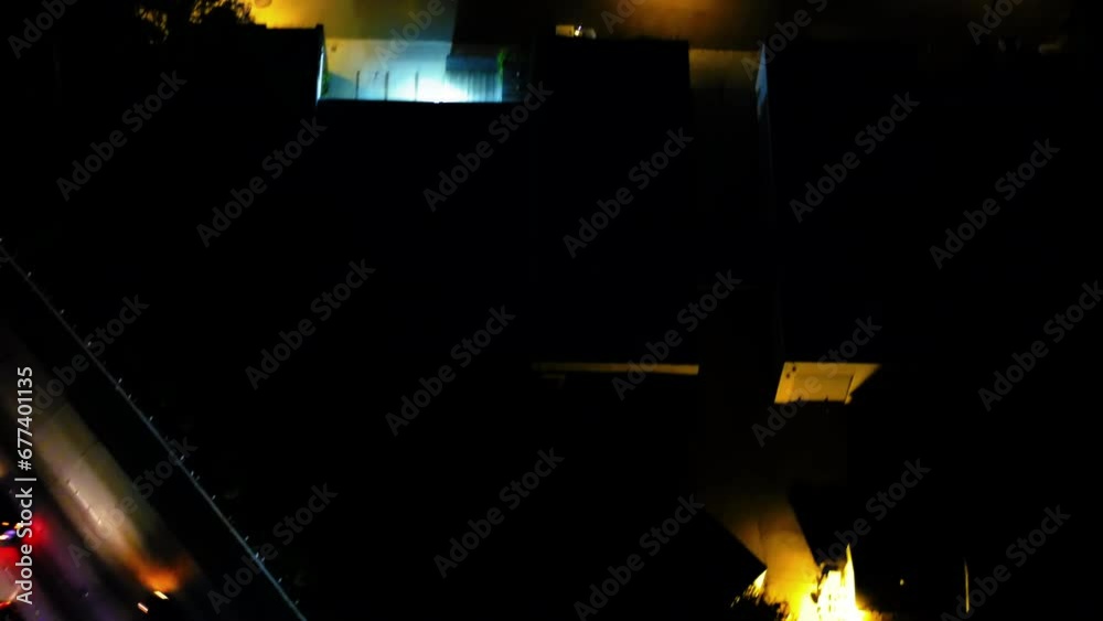 Aerial Forward Tilt Up Shot Of Illuminated City At Night - Culver City, California Aerial Forward Tilt Up Shot Of Illuminated City At Night - Culver City, California