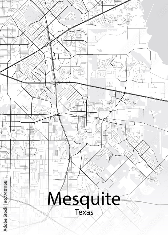 Mesquite Texas minimalist map