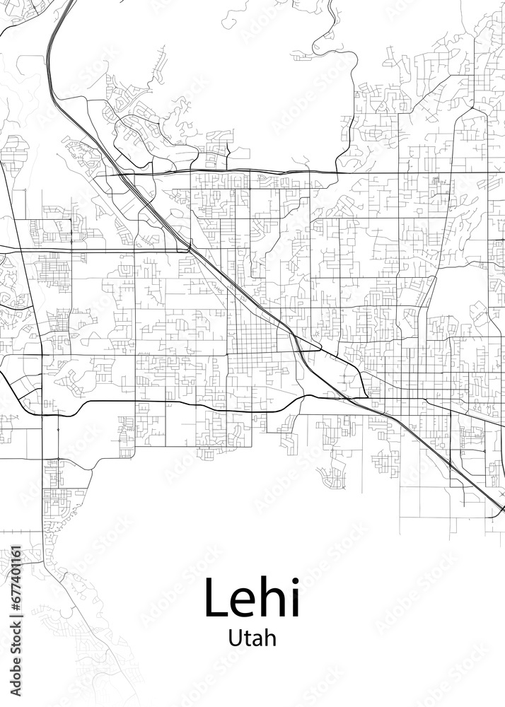 Lehi Utah minimalist map