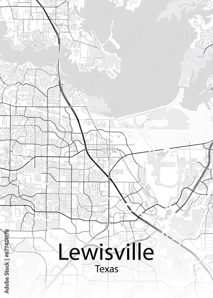 Lewisville Texas minimalist map