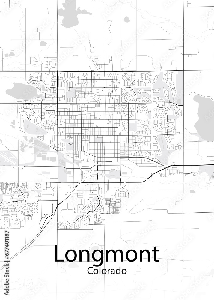 Longmont Colorado minimalist map
