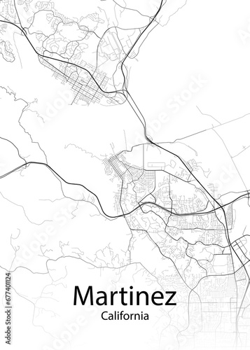Martinez California minimalist map