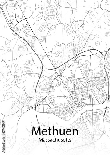 Methuen Massachusetts minimalist map