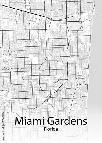 Miami Gardens Florida minimalist map photo