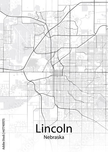 Lincoln Nebraska minimalist map