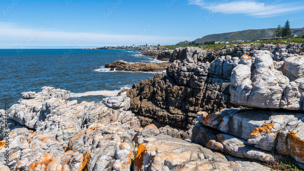 Hermanus rocky shoreline, Western Cape, South Africa