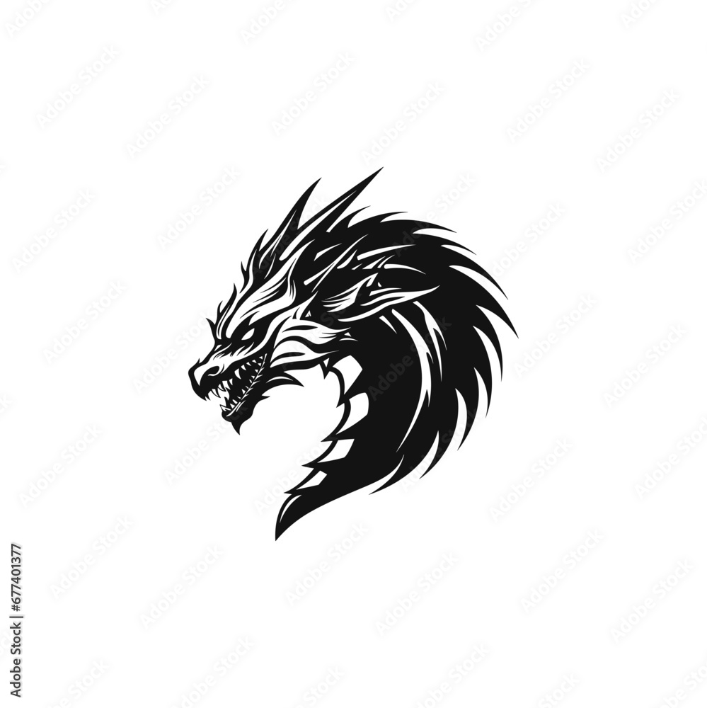 Obraz premium Dragon logo icons. Ancient mythical serpent symbol