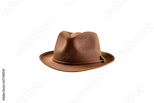 Brown cowboy hat isolated on transparent and white background