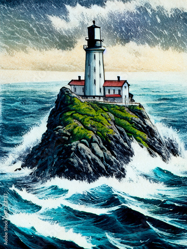 Naklejka lighthouse on the coast