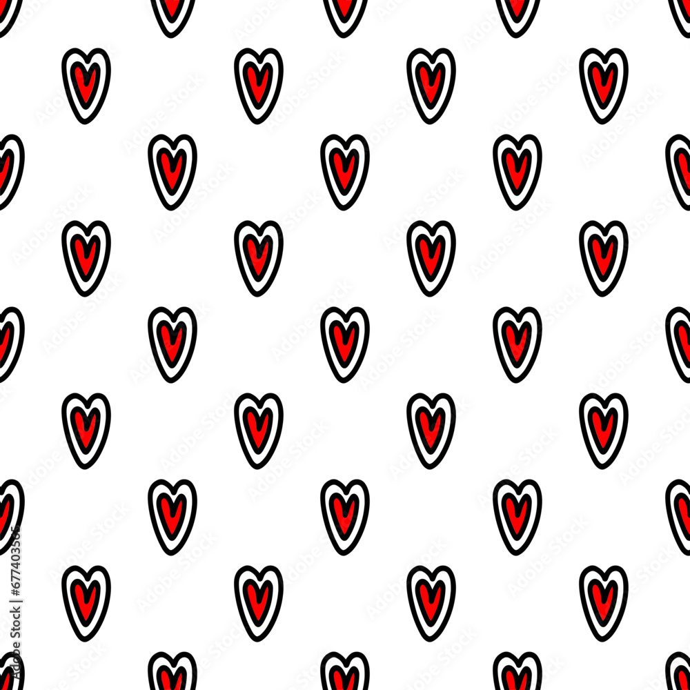 Red love hearts seamless pattern Red love hearts seamless pattern