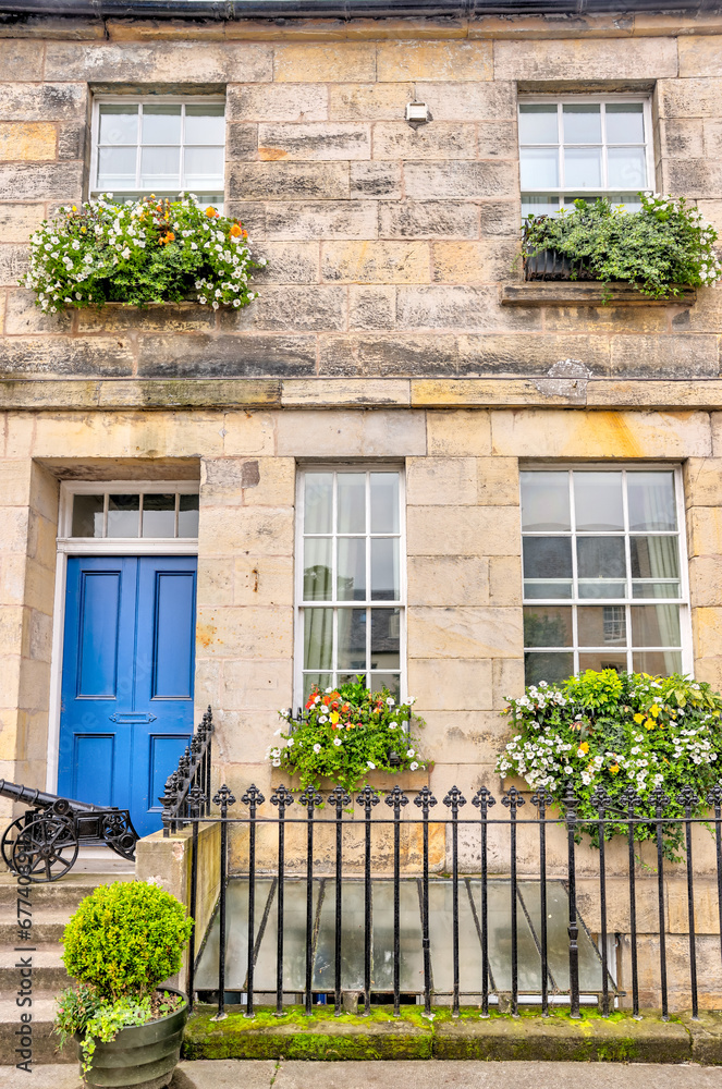 St Andrews, Scotland - September 22, 2023: Iconic architecture along the streets of St Andrews Scotland
