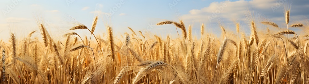golden wheat field and sky in the summer golden wheat field and sky in the summer