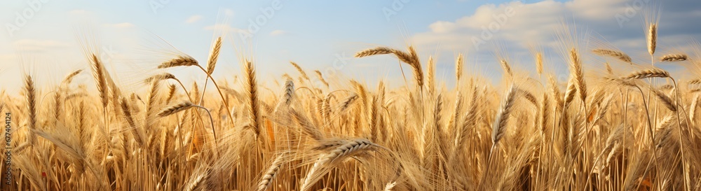 golden wheat field and sky in the summer