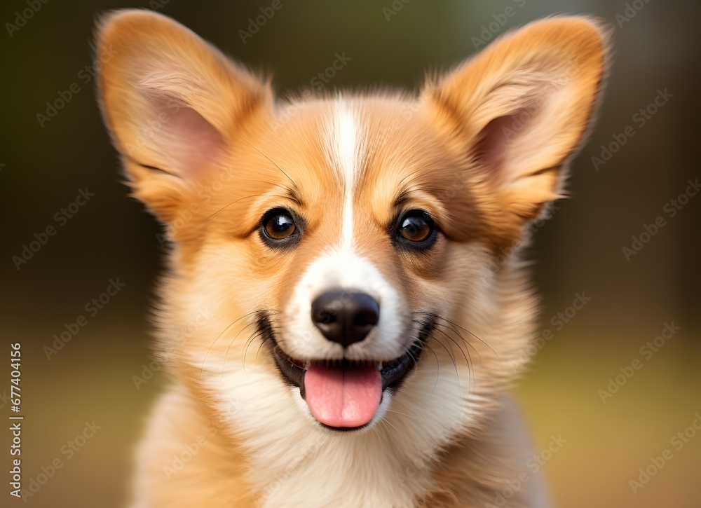 cute little corgi  dog portrait