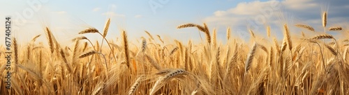 golden wheat field and sky in the summer