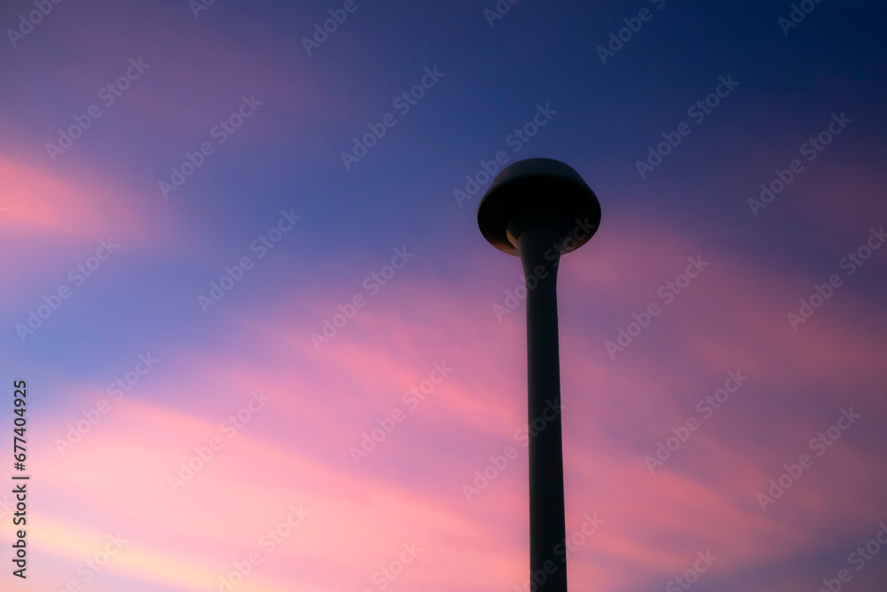 Water tank in the evening with beautiful sky, Thailand.