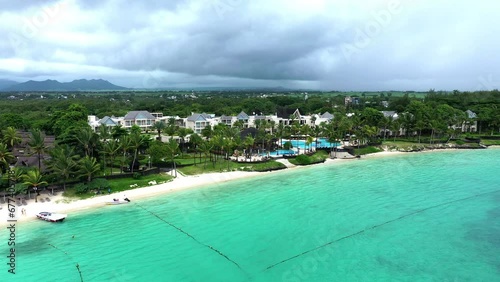 Aerial view, flight at The Residence Mauritius, Belle Mare, Quatre Cocos, Flacq, Mauritius, Africa photo