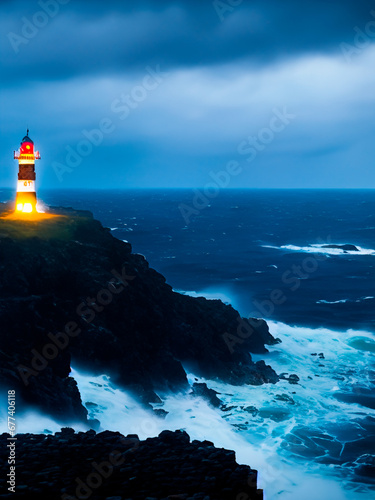 Naklejka lighthouse on the rocks