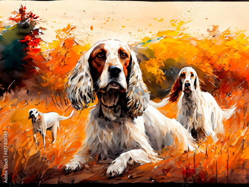 Obraz na płótnie English Setters