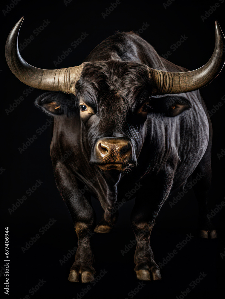 Bull Studio Shot Isolated on Clear White Background, Generative AI Bull Studio Shot Isolated on Clear White Background, Generative AI
