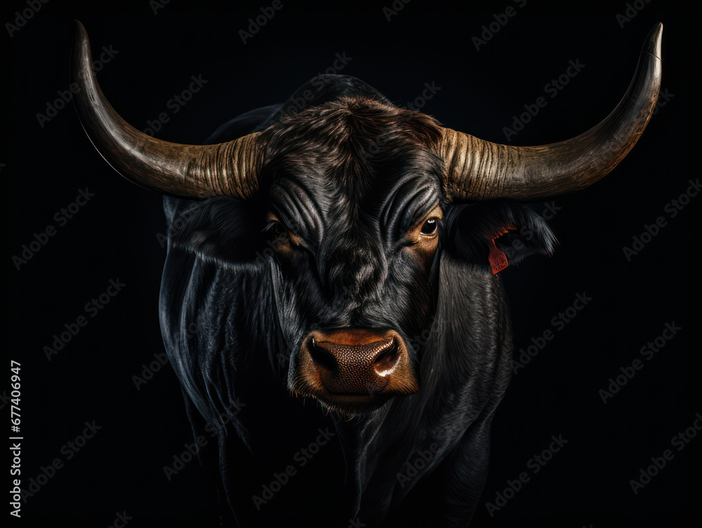 Naklejka premium Bull Studio Shot Isolated on Clear White Background, Generative AI
