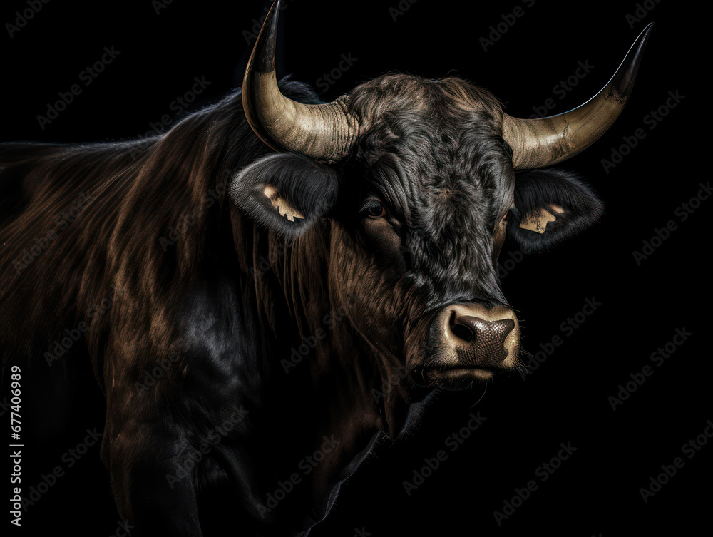 Bull Studio Shot Isolated on Clear White Background, Generative AI Bull Studio Shot Isolated on Clear White Background, Generative AI