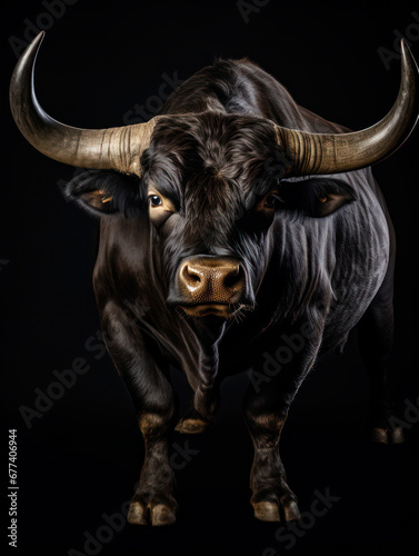Bull Studio Shot Isolated on Clear White Background, Generative AI