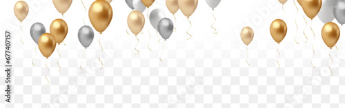 Glossy Happy Birthday Balloons Background Vector Illustration eps10 photo
