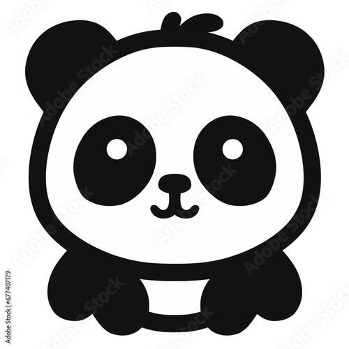 Fototapeta Naklejka Na Ścianę i Meble -  simple and cute panda logo