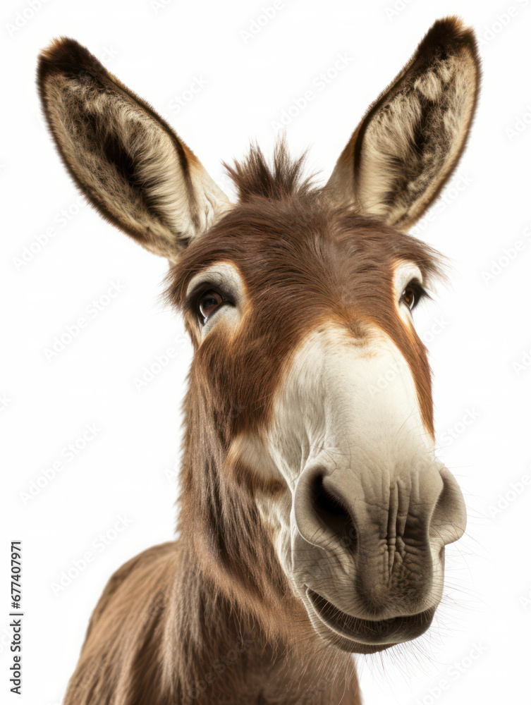Obraz premium Donkey Studio Shot Isolated on Clear White Background, Generative AI